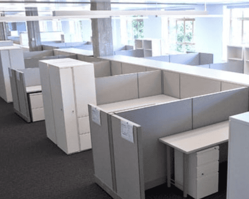 Clean commercial office cubicle space
