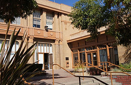Municipal building entrance maintained by Rangel Janitorial